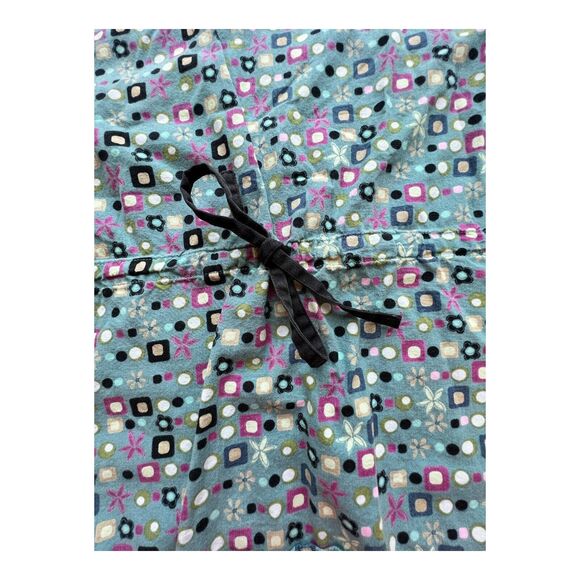 Dickies V Neck Cotton Scrub Top Pockets Womens XS Mulicolor Dots Flowers Nursing - Picture 13 of 14